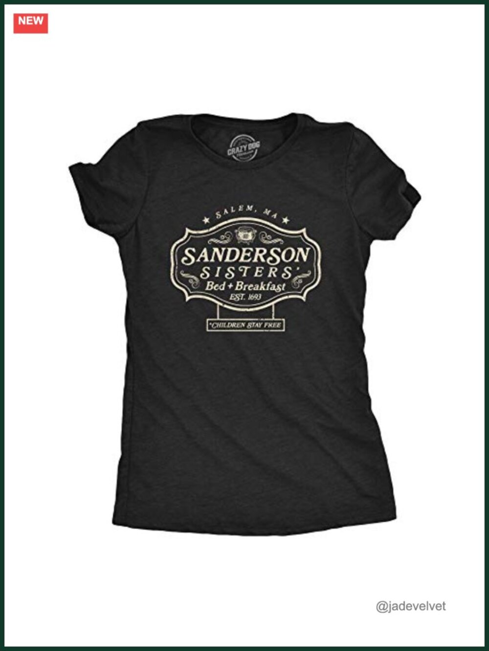 Witch Sisters Bed and Breakfast Halloween T-Shirt Slim Fit Short Sleeve